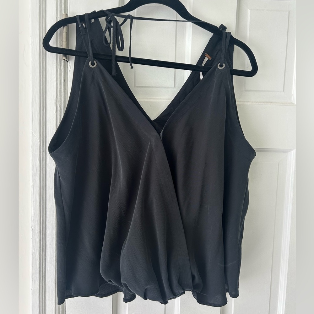 Black Free People draped tank top
